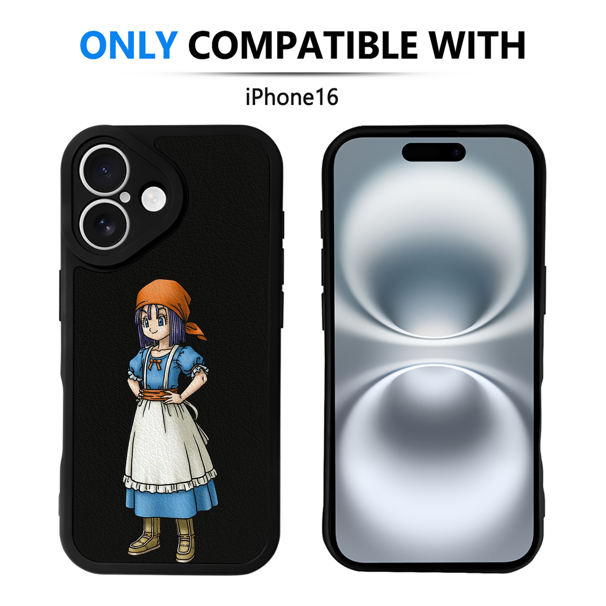 （画像用） ドラゴンクエスト Doragon Kuesuto Dragon Quest 【iPhone 16シリーズ対応】シリコンスマホケース（レザー調） 材質：シリコン